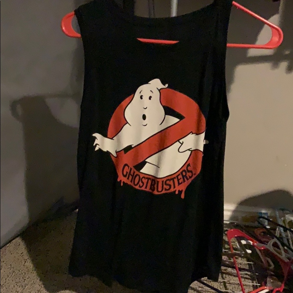 Black Ghost Busters Cropped Tank Top
